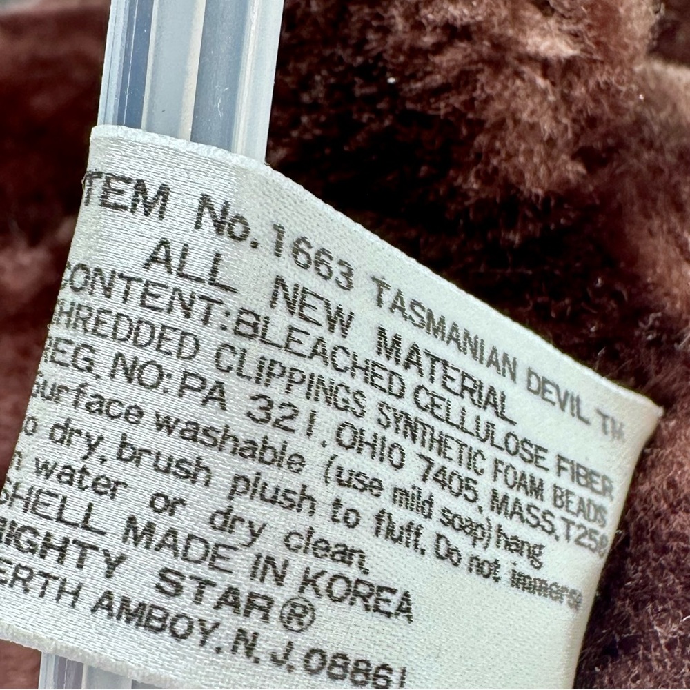 Vtg 1991 Warner Bros Looney Tunes Taz Plush Stuffed Animal 11” Tasmanian Devil - Picture 8 of 9